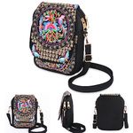 Women Small Shoulder Bag Girls Floral Crossbody Bag Cotton Mobile Phone Bag, Ethnic Embroidered Shoulder Bag Multi-Layered Wallet For Shopping Travel Dog Walking Beach