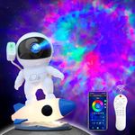 MERTTURM Astronaut Projector, LED Starry Sky Projector with 9-Colour Night Light Rocket, Bluetooth Speaker & 15 White Noise & Timer Lamp, App + Remote Control, Gift for Children and Adults