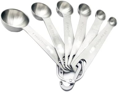 Measuring Spoons, Set of 6, Dry and Liquid Ingredients, Durable and Dishwasher Safe - Premium Stainless Steel Measuring Spoons Best for Cooking and Baking (6 Piece)