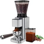 Conical Burr Coffee Grinder: Anti-Static Electric Coffee Bean Grinder with Adjustable 48 Grinding Settings and Precision Timer,Portable Stainless Steel Coffee Grind for Espresso/Drip/French Press