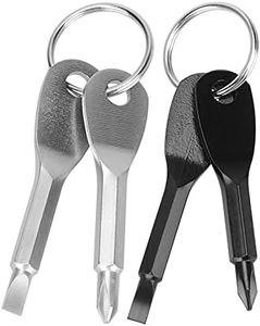 SING F LTD 2pcs Screwdriver Keychian Portable Keyring Screwdriver for Father Partner Friend, White Black