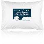 Organic Toddler Pillow Made in USA and Pillowcase (13"x18")