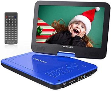 DBPOWER® 10" Portable DVD Player, 5 Hour Rechargeable Battery, Swivel Screen, Supports SD Card and USB, Direct Play in Formats AVI/RMVB/MP3/JPEG (10, Blue)