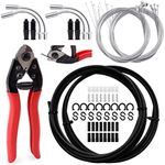 Glarks 73Pcs Bike Brake Cable Housing Kit Including Bicycle Brake Line, V Bike Brake Noodle Cable Guide Pipe and Hose, Bicycle Shifter Cable Housing and Cable Cutter for Road Mountain Bicycle Cycling