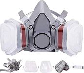 10 pcs/set Reusable Half Face Cover Respirator with 2 Replaceable Filters and Dual Vents, No-Fog Paint Face Cover and Dust Cover, Safety Cover for Painting, Welding, Cleaning, Woodworking,Construction