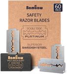 Bambaw – Double Edge Safety Razor Blades, Swedish Stainless Steel Razor Blades Refills – 60 Count