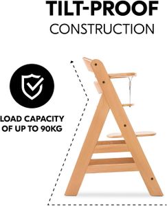 hauck Alpha+ Wooden High Chair – Adjustable Baby & Toddler Seat