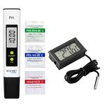 Konvio Neer pH Test Meter with High Accuracy ±0.1pH, 0.00-14.00 pH Range for Drinking Water, with Mini LCD Digital Temperature Meter Sensor for Portable Use at Room Temperature