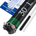 YoToolGDS Left Hand Wind（Black Cone）2" Garage Door Torsion Spring with Non-Slip Winding Bars & Gloves, High Precision Electrophoresis Black Coated, for Replacement, MIN 16,000 Cycles (0.243x2''x30'')