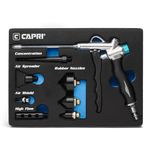 Capri Tools 2-Way Air Blow Gun Kit with Nozzles and Rubber Tips, 8-Piece