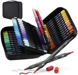 KEMYR Markers for Adult Coloring Books: 80 Colors Markers Set Dual Tips Fine & Brush Pens Water-Based Art Markers for Adults Drawing Sketching Bullet Journal Writing Lettering No bleeding