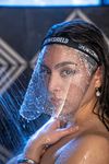 The SHOWRSHIELD-The ORIGINAL shower shield keeps your face dry while showering and for use in public. Reusable, long-lasting, strong & durable, comfy, fits-all.