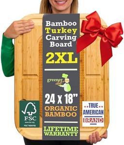 GREENER CHEF 24 Inch 2XL Organic Meat Carving Board with Lifetime Replacements - Wooden Butcher Block with Pour Spout, Turkey Platter for Holidays, Meat Cutting Board