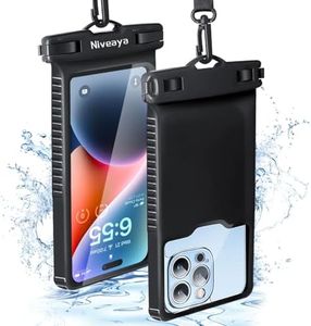 Niveaya Waterproof Phone Pouch, Waterproof Phone Case Compatible for iPhone 15 14 13 12 Pro Max Up to 7", IPX8 Cellphone Kayak Accessories, Travel Essentials 1Pack