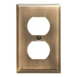 Baldwin Estate 4752.050.CD Square Beveled Edge Duplex Wall Plate in Satin Brass, 4.5"x2.75"