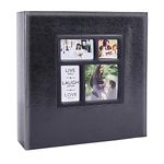 Artmag Photo Album 4x6 1000 Photos, Large Capacity Family Leather Cover Picture Albums Holds Horizontal and Vertical 4x6 Photos with Black Pages Black