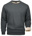 MAGCOMSEN Winter Tops Mens Thermal Underwear Classic Plain Color Sweatshirts Breathable Cotton Sweatshirts Fleece Pullover Mens Classic Crewneck Tops Casual Wear Sweatshirts, Dark Grey