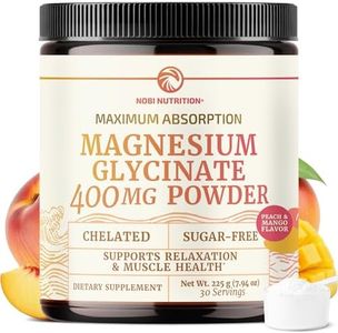 Magnesium Glycinate Powder 400MG | Sleep & Relaxation Support | Peach Mango Flavor Drink | High Absorption Chelated Magnesium Powder | Vegan, Gluten-Free, Non-GMO | 30 Servings | 225g (7.94oz)