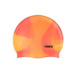 MARU Swimming Hat, 100% Silicone Swim Cap, Unisex Adult Swimming Cap, Lightweight Swimming Caps for Men and Women, Comfortable and Durable Swim Hats Designed in the UK (Orange Shades, One Size)