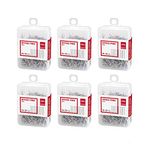 Deli W0023 Essential Series Sharp Steel Silver Push Pins, Office Pins, Paper Pins (24mm, 50g per Box) (Pack of 6)