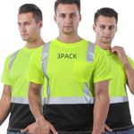sesafety High Visibility Shirts for Men Class 3 Hi Vis Reflective Construction Shirts for Men with Pocket Safety T Shirts