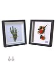 Dohomi 8x8 Shadow Box Frames Set of 2 Black Picture Frames Made of Solid Wood and Real Glass Internal Depth 0.6 inches for Wall or Tabletop