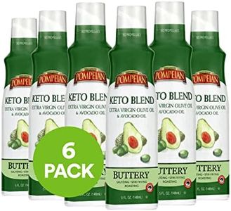 Pompeian Keto Extra Virgin Olive Oil & 100% Avocado Oil Cooking Spray, Great for Sauteing, Stir-Frying, & Roasting, Naturally Gluten Free, Non-Allergenic, Non-GMO, No Propellants, 5 FL. OZ.(Pack of 6)