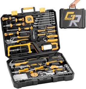 GRENPRO 218PCS Home Tool Set – Hammer, Wrenches, Screwdrivers, Hacksaw, Electrical Tester, Work Lamp – DIY, Furniture Assembly & Minor Repairs – Gift for Homeowners