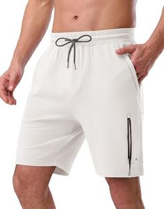 Pioneer Camp Sweat Shorts for Men 7" Inseam Cotton Athletic Casual Shorts with 4 Pockets for Gym Workout Lounge Summer Shorts(Bone White,XXL)