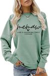 ESIKAH Memaw Like A Grandma Only Cooler Sweatshirt Women Casual Crewneck Long Sleeve Pullovers Tops Funny Nana Shirt Gift, Green, Large