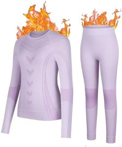 beautyin Thermal Underwear Set for Boys Long Johns Set Kids Soft Base Layer Top Bottom Warm Set for Skiing
