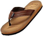 NORTY Big Boy's Sandals for Beach, Casual, Outdoor Indoor Flip Flop Thong Shoe, Brown, 8 Big Kid