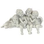 Design Toscano SH380151 Cherub Conclave Shelf Sitting Angel Sculpture, Antique Stone