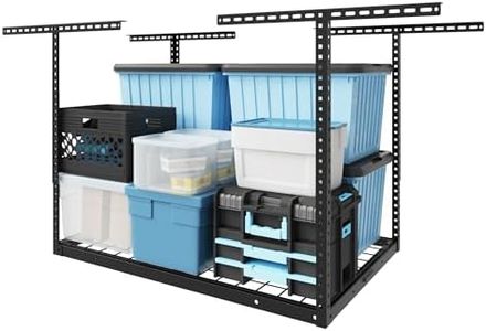 FLEXIMOUNTS 2x3 Overhead Garage Storage Rack, Adjustable Organization System, Heavy-Duty Metal Ceiling Racks, 155lbs Weight Capacity, Black, Classic Series