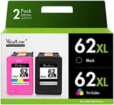 Valuetoner Remanufactured Ink Cartridge Replacement for HP Ink 62 62XL Works with HP Envy 5540 5640 5660 7644 OfficeJet 5740 5741 8040 OfficeJet 200 250 Series Printer (2-Pack, 1 Black 1 Tri-Color)