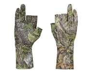 North Mountain Gear Camouflage Hunting Gloves for Men - Fingerless - Lightweight Glove Liner