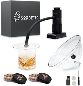 Sorbetto Cocktail Smoker Kit for Drinks, Easily Add a Smokey Flavor to your Cocktails/Food, Includes Cocktail Smoker Recipe E-Book, Oak & Hickory Wood Chips for the Whiskey Smoker Infuser Kit, Black