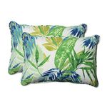 Pillow Perfect Outdoor/Indoor Soleil Over-Sized Rectangular Throw Pillow (Set of 2), Blue/Green