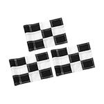 KINGTOP Checkered Golf Flag with Plastic Insert, Putting Green Flags for Yard, Indoor/Outdoor, Garden Pin Flags, 420D Premium Nylon Flag, 8" L x 6" H, White&Black, 3-Pack