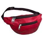 RAS Mens Womens Leather Bum Bag Travel Money Pouch Waist Hip Pouch Bag Passport Holder Adjustable Belt 1013 (Red)