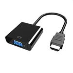 HDMI to VGA, Gold-Plated HDMI to VGA Adapter, Male to Female for Computer, Desktop, Laptop, PC, Monitor, Projector, HDTV, Chromebook, Raspberry Pi, Roku, Xbox and More