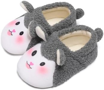BARERUN Kids Slippers Girls Warm Comfy Cute Indoor House Shoes 2-2.5 Infant