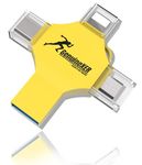 GenuineXER 128GB Flash Drive 4 in 1 Y Disk Pendrive with Type-C, Micro USB, Lighting & 3.0 USB A Compatible with iPhone, Android Smartphones & Laptops |