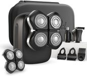 Freebird Electric Head & Body Hair Shaver - Mens Cordless Waterproof Razor with Rotary Blades (FlexSeries Pro, Shaver Kit + Travel Case + Extra Blade)