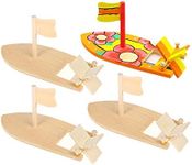 Yimaa 6 Pack DIY Wood Boat Model Wo