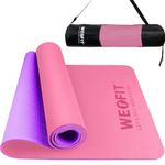 WErFIT TPE yoga mat for men & women with Carry Bag | Size: 2 X 6 Feet, 10mm Thick | Exercise mat for Home Workout | gym mat for Fitness Pilates and Meditation, Anti Tear & Anti Slip