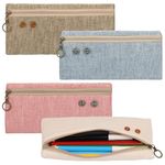 Belle Vous (4 Pack) Blank Canvas Pencil Case Set - Zipper Pouch Bags for School, Stationery, Cosmetics, Makeup, Toiletries, Craft Supplies and Travel