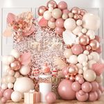 Rose Gold Balloon Arch Kit - 100pcs Blush Pink Balloons Arch Kit With Pink And White Balloons, Baby Girl Balloons, Dusty Pink Balloon Garland Kit For Baby Shower, Wedding, Prom, Birthday Decorations