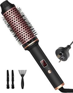 Thermal brush Curling Brush, 38 mm 1.5 Inch Volume Hot Brush, LCD Display 120-210°C, Hot Brush Creates Root Volume and Loose Curls, Dual Tension Suitable for Travel