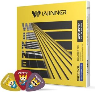 W WINNER 80/20 Bronze Acoustic Guitar Strings, Super Light (.011-.052)